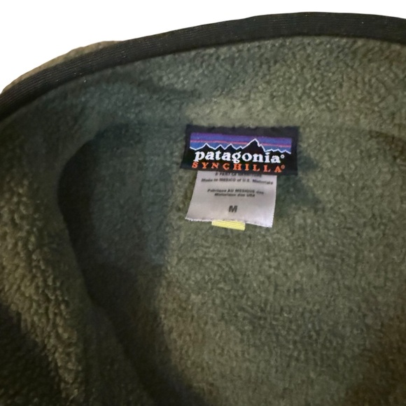 Patagonia Synchilla 1/4 Zip Fleece Pullover Green Size Medium Classic Logo - Picture 4 of 4